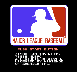 Major League Baseball (NES) screenshot: Title Screen