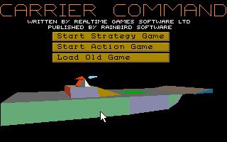 Carrier Command (Amiga) screenshot: Title Screen, I usually go for Strategy.