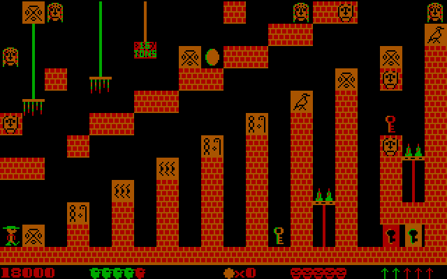 Pharaoh's Tomb (DOS) screenshot: This looks easy enough...except for that key...hmm...