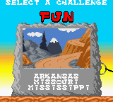 Wacky Races (Game Boy Color) screenshot: Selecting a challenge during the Arcade mode.