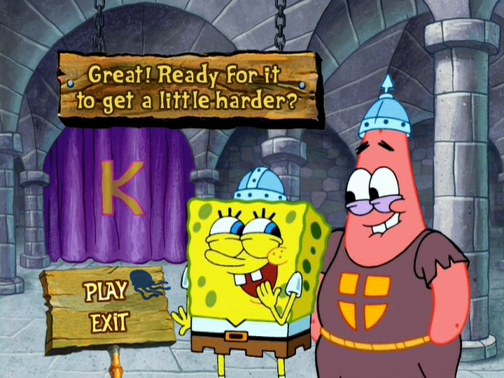 Spongebob Squarepants: Lost in Time (included game) (DVD Player) screenshot: The screen you see when you beat Level 1.