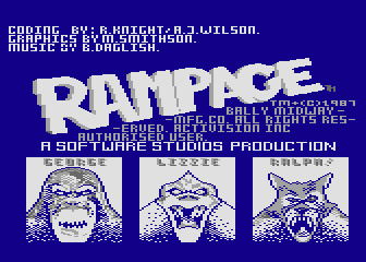 Screenshot of Rampage (Atari 8-bit, 1986) - MobyGames