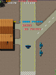 Sky Shark (Arcade) screenshot: Landing after a successful sortie