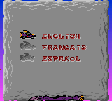 Wacky Races (Game Boy Color) screenshot: Language selection