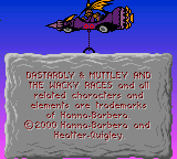 Wacky Races (Game Boy Color) screenshot: Copyright information