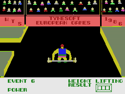 European Games (MSX) screenshot: Begin the big lift