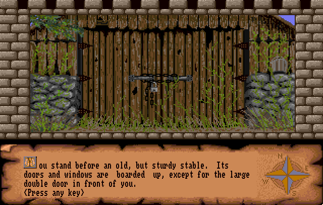 Dungeon Quest (Amiga) screenshot: Stable exterior