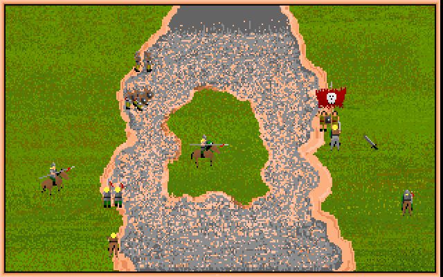 J.R.R. Tolkien's Riders of Rohan (DOS) screenshot: Moving closer to engage but movement takes forever.