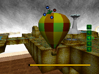 Kaze no NOTAM (PlayStation) screenshot: Breezy Earth: a strange tower on stilts...