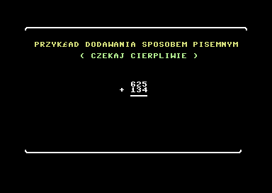 Screenshot of Program Edukacyjny w Pigułce: Matematyka (Commodore 64 ...