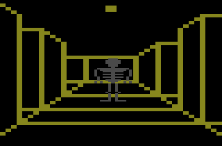 Skeleton (Atari 2600) screenshot: I found a skeleton in the maze.