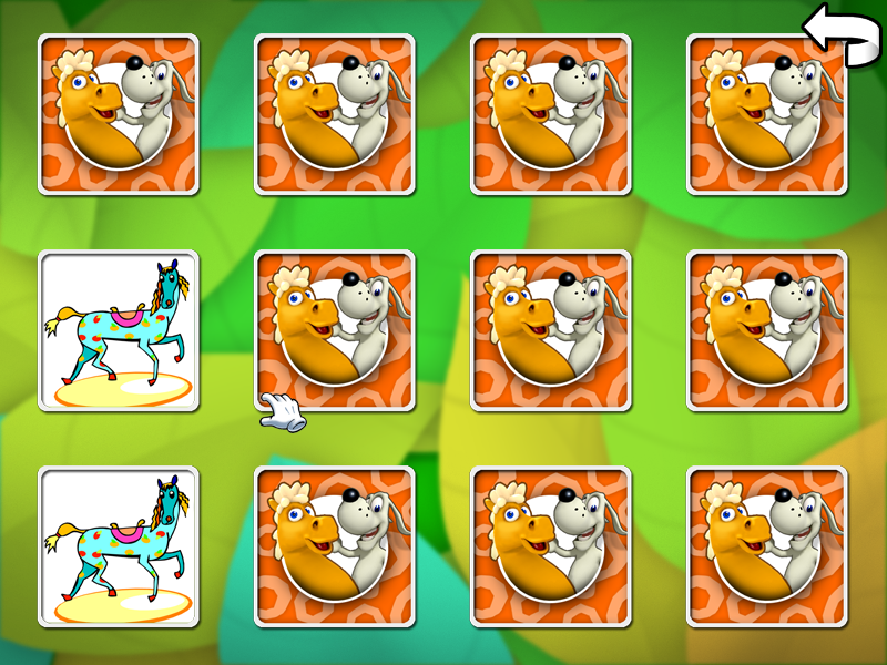 Willy & Boris: 10 Fun Games (Windows) screenshot: Memory game - easy