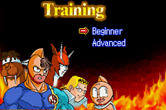 Ultimate Muscle: The Kinnikuman Legacy - The Path of the Superhero (Game Boy Advance) screenshot: Training lessons are divided into two categories