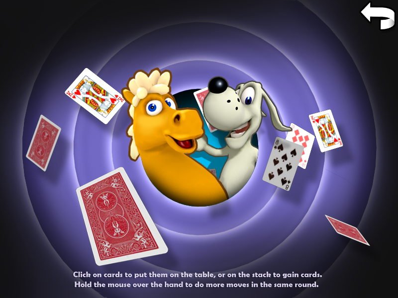 Willy & Boris: 10 Fun Games (Windows) screenshot: Card game - start screen