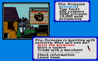 Sid Meier's Pirates! (Atari ST) screenshot: At an inland town.