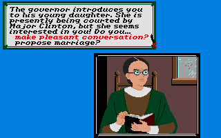 Sid Meier's Pirates! (Atari ST) screenshot: An ugly governor's daughter.