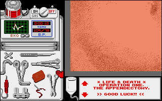 Life & Death (Amiga) screenshot: Surgery tools