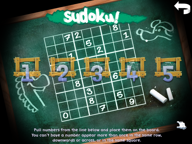 Willy & Boris: 10 Fun Games (Windows) screenshot: Sukoku - start screen
