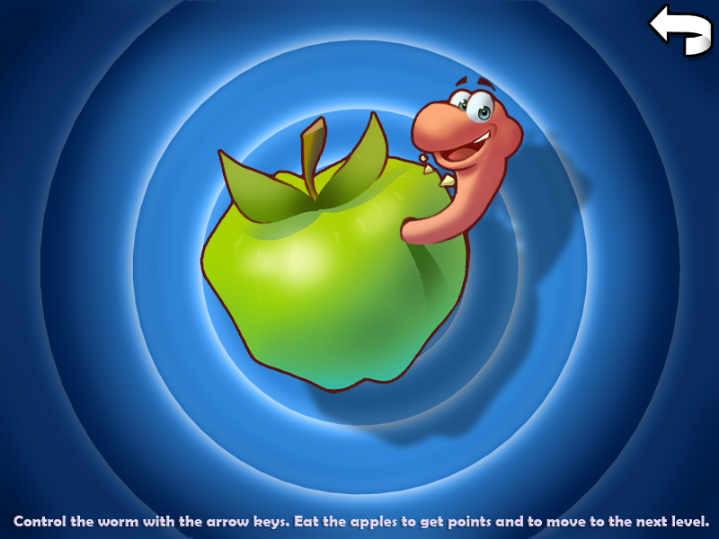 Willy & Boris: 10 Fun Games (Windows) screenshot: Worm game - start screen
