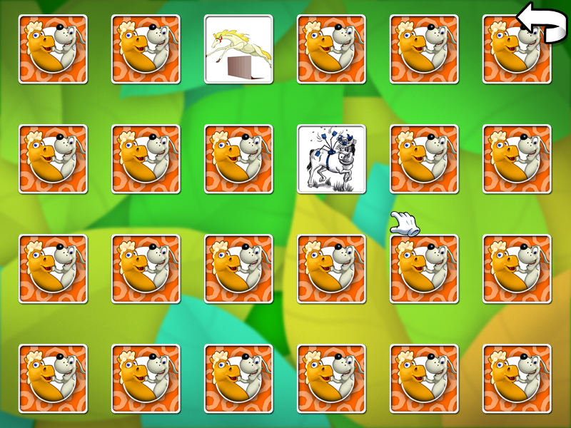 Willy & Boris: 10 Fun Games (Windows) screenshot: Memory game - hard
