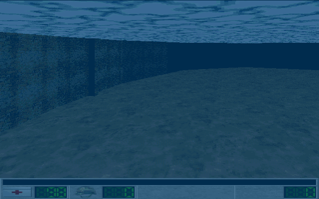 The Varginha Incident (DOS) screenshot: To escape you must jump into a lake.