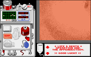Life & Death (Amiga) screenshot: Operation table: the first drawer