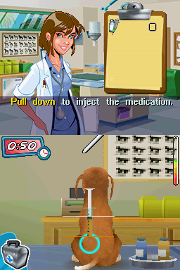 Imagine: Animal Doctor Care Center (Nintendo DS) screenshot: Injection