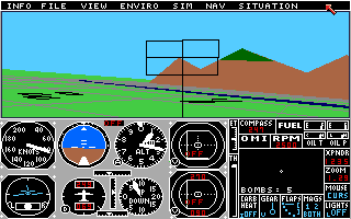 Flight Simulator II (Amiga) screenshot: Playing the World War I scenario.