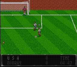 Elite Soccer (SNES) screenshot: Practicing ball control