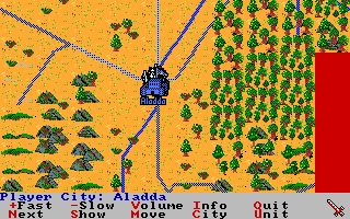 Sword of Aragon (Amiga) screenshot: Main game screen