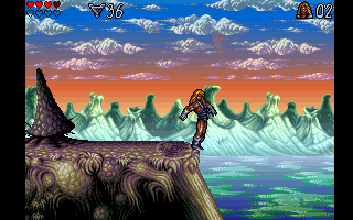 Lionheart (Amiga) screenshot: On the edge