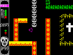 Go to Hell (ZX Spectrum) screenshot: White cross.