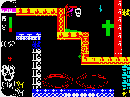 Go to Hell (ZX Spectrum) screenshot: Green cross.