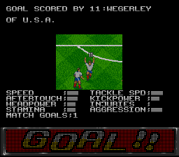 Elite Soccer (SNES) screenshot: Goal!!!