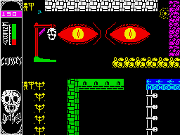 Go to Hell (ZX Spectrum) screenshot: Big terrible eyes.