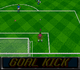 Elite Soccer (SNES) screenshot: Goal kick