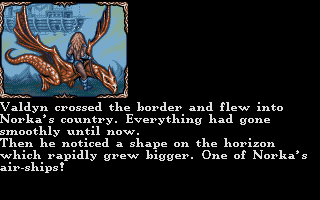 Lionheart (Amiga) screenshot: Valdyn flying around