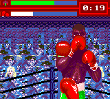 Evander Holyfield's "Real Deal" Boxing (Game Gear) screenshot: How can I beat this guy if he defends every punch I throw?
