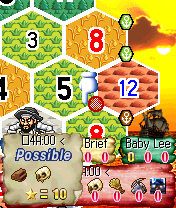 Catan (N-Gage) screenshot: Most of the game looks like this. At first you choose where to build towns, then roads.