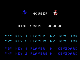 Mouser (MSX) screenshot: Main menu