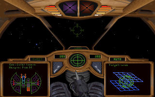 Wing Commander: Armada (DOS) screenshot: Dralthi cockpit.