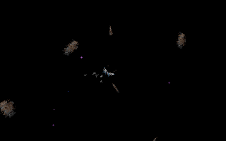Wing Commander: Armada (DOS) screenshot: But debris are still sprites unfortunatly.