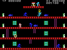Mouser (MSX) screenshot: Watch out for the cyan mouse that throws pots