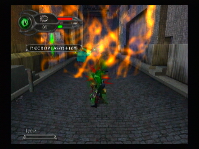 Spawn: Armageddon (GameCube) screenshot: Axing an imp.