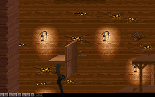 Zorro (DOS) screenshot: That fall will cause the hero's death