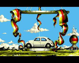 Devious Designs (Amiga) screenshot: Pieces transformed into a Volkswagen beetle