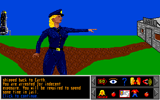 Sex Olympics (Amiga) screenshot: Guard