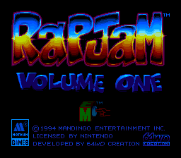 RapJam: Volume One (SNES) screenshot: Title screen