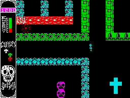 Go to Hell (ZX Spectrum) screenshot: Сyan cross.