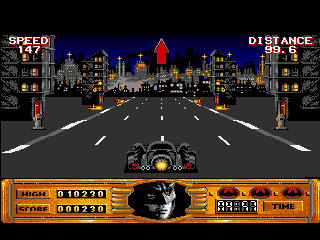 Batman (Amiga) screenshot: The streets of Gotham City